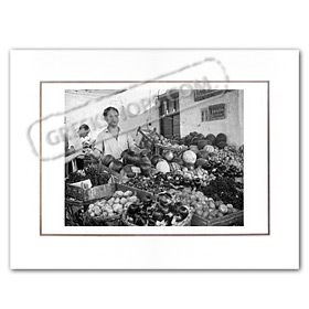 Vintage Greek City Photos Attica - City of Athens, Vegetable stand (1954)