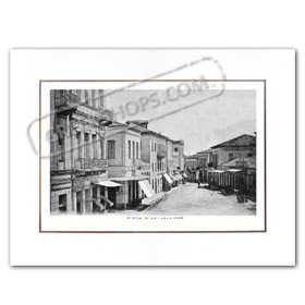 Vintage Greek City Photos Peloponnese - Helia, Pirgos, City street (1904)