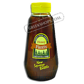 Fantis Pure Natural Greek Honey in Squeeze Bottle (1lb 3/4oz)