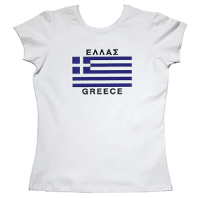 Greece Flag Womens Tshirt Style 154b