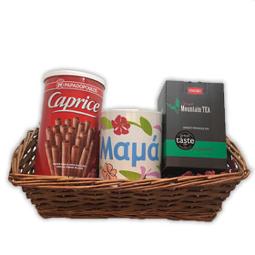 Limited Edition Mother's Day Gift Basket w/ Mug and Greek treats