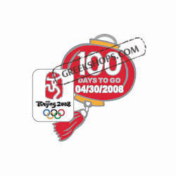 Beijing 2008 100 Days to Go Countdown Pin