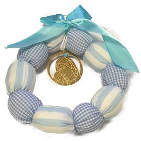 Baby Cradle Decorative Ornament features the Virgin Mary, for Boys 15cm