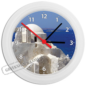 Greek Time - Greek Island Wall Clock - Mykonos