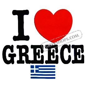 I Love Greece with Flag Sweatshirt Style D613