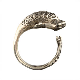 Sterling Silver Minoan Dolphin Ring (Adjustable)