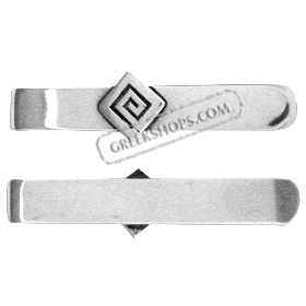 Sterling Silver Tie Clip - Greek Key Motif