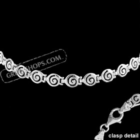 The Ariadne Collection - Sterling Silver Bracelet - Swirl Motif Links (7mm)