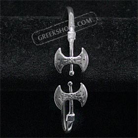 Sterling Silver Cuff Bracelet - Minoan Double Axe (6.5cm)