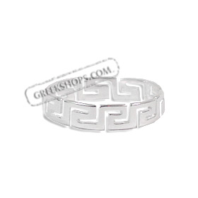 Sterling Silver Ring - Greek Key Band 4mm