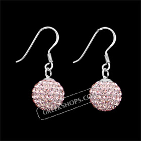 The Rio Collection - Swarovski Crystal Ball Hook Earrings Pink (10mm)