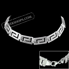 The Athena Collection - Sterling Silver Bracelet - Greek Key Links (8mm)