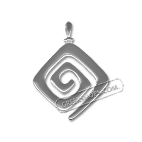 Sterling Silver Pendant - Rounded Greek Key Small (38mm)