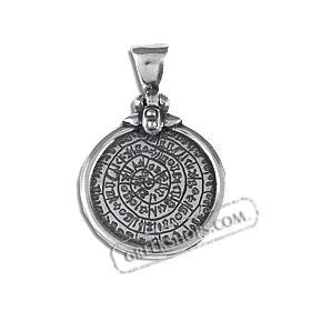 Sterling Silver Pendant - Phaistos Disk (24mm)