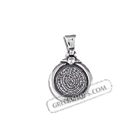 Sterling Silver Pendant - Phaistos Disk (16mm)
