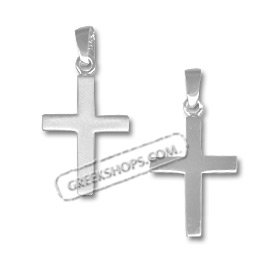 Sterling Silver Pendant - Sandblasted Cross (29mm)