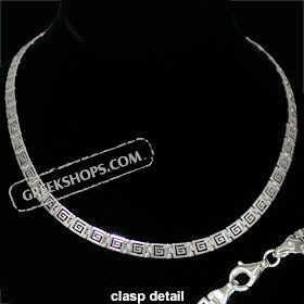 The Athena Collection - Sterling Silver Necklace w/ Greek Key Link (4mm)
