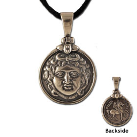 King Philip II Sterling Silver Pendant (26mm) w/ leather cord