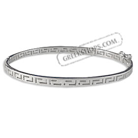 The Athena Collection - Sterling Silver Bracelet w/ Greek Key (27mm)
