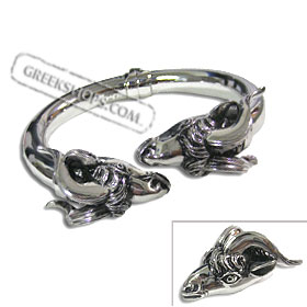 The Venus Collection - Platinum Plated Sterling Silver Bracelet  - Double Rams Head