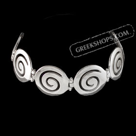 The Ariadne Collection - Sterling Silver Bracelet w/ Swirl Motif Links (22mm)