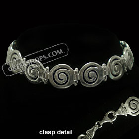 Sterling Silver Bracelet - Swirl Links (1.1cm)