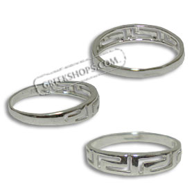 Sterling Silver Ring - Small Greek Key (4mm)