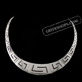 The Athena Collection - Sterling Silver Necklace w/ Large Greek Key Links (20mm)