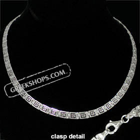 The Athena Collection - Sterling Silver Necklace w/ Greek Key Link (6mm)