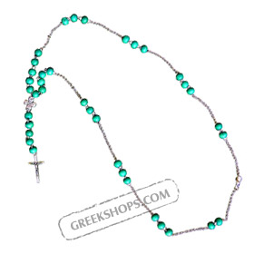 Rosary Style Necklace KRZ10 Teal