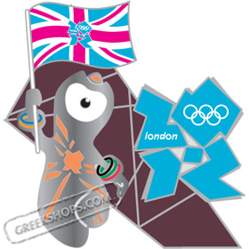 London 2012 Mascot Wenlock Union Flag Pin