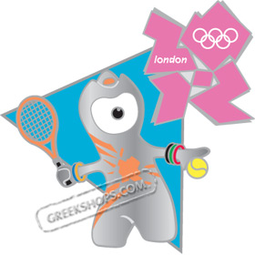 London 2012 Mascot Wenlock Tennis Sports Pin