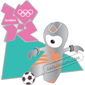 London 2012 Mascot Wenlock Football soccer Sports Pin