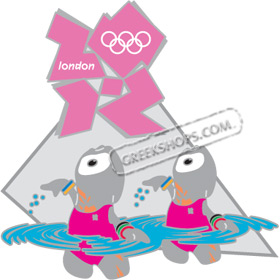London 2012 Mascot Wenlock Synch Swimming Sports Pin