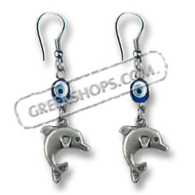 Evil Eye Minoan Dolphin Earrings Style SK50