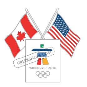 Vancouver 2010 Canada & USA Dual Flags Pin