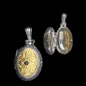 Palaiologan Collection - 24k Gold Plated Sterling Silver Pendant - Oval Locket