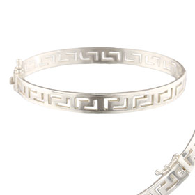 The Athena Collection - Sterling Silver Bracelet w/ Greek Key (7mm)