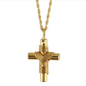 Gold Plated Stainless Steel Greek Cross (19 mm x 31.7 mm)