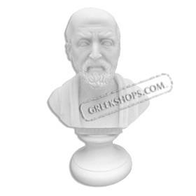 Hippocrates Bust White Alabaster (5.5")