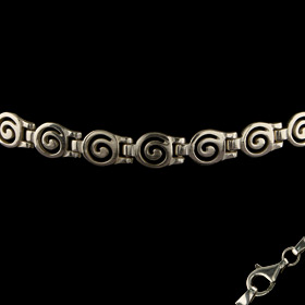 Sterling Silver Bracelet - Swirl Motif Links (5mm)