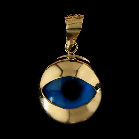14k Gold Pendant - Evil Eye (10mm)