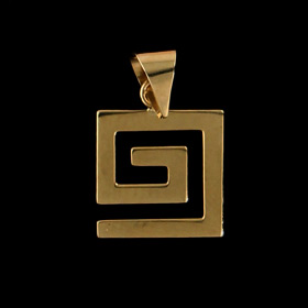 14k Gold Pendant w/ Greek Key (10mm)