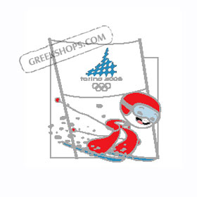 Torino 2006 Mascot Skiing Pin