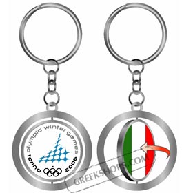 Torino 2006 Italian Flag Spinning Keychain