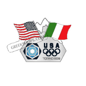 Torino 2006 USOC Dual Flags Pin