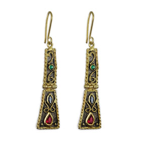 The Theodora Collection - 24k Gold/Platinum Plated Sterling Silver Trapezoid shaped hoop earrings