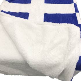 Greek Flag Sherpa Throw - Blanket 50x60in Free US Shipping