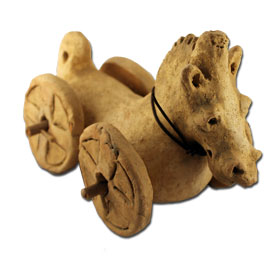 Ancient Greek Clay Horse toy replica, 4th Century BC, National Archaeologican museum of Athens