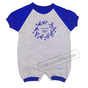 Athens 2004 Athena Wreath 5-rings  Raglan Romper -  SALE! 